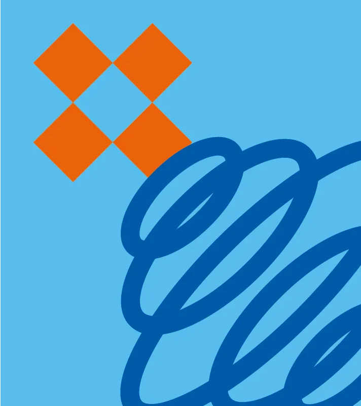 Pixels op lichtblauwe achtergrond