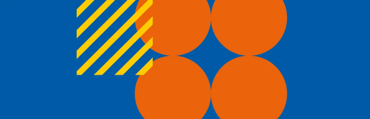 Pixels op blauwe achtergrond