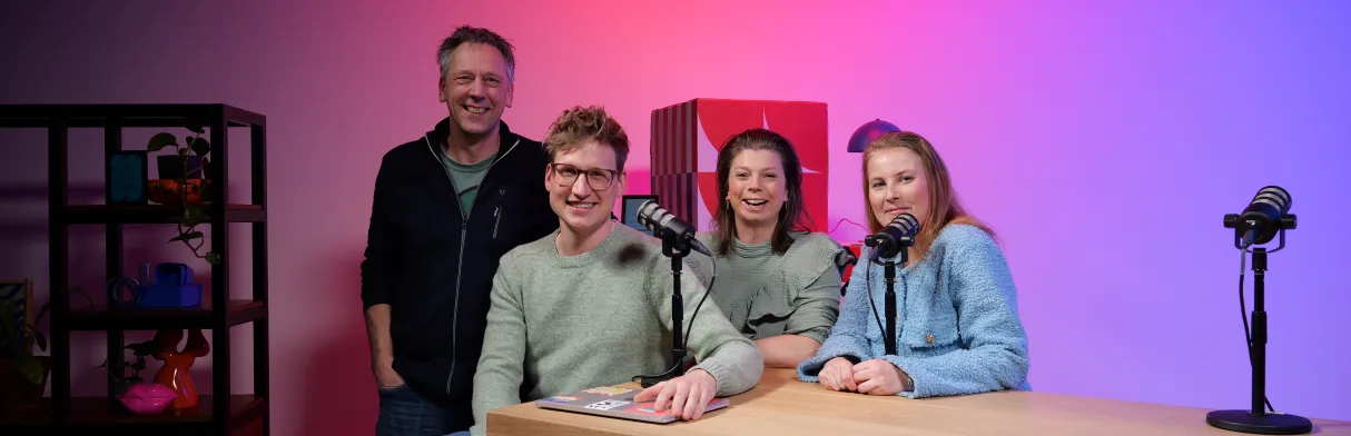 Onze studenten tijdens podcast opnames