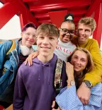Studenten in de rode gang