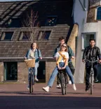 Studenten op fiets