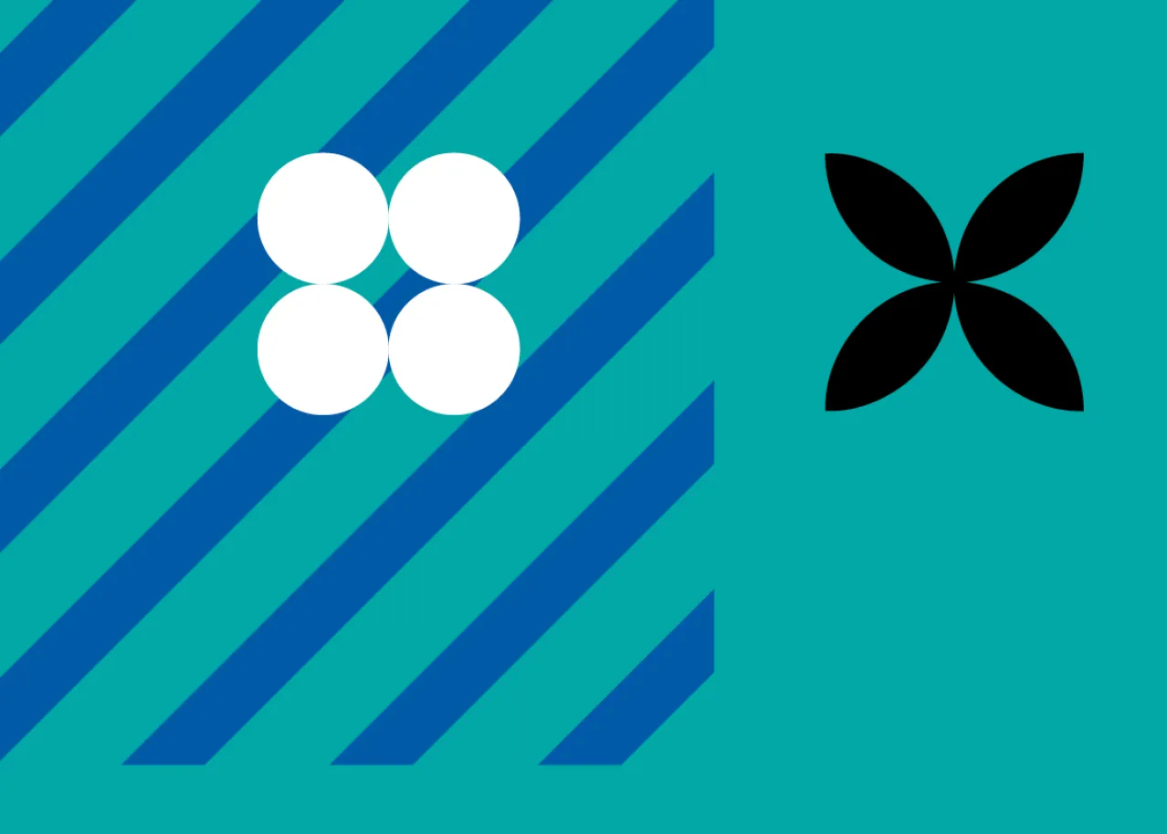 Pixels op turquoise achtergrond