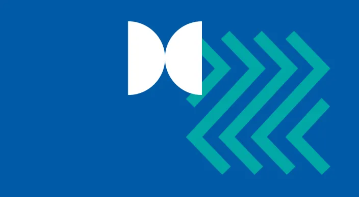 Pixels op blauwe achtergrond